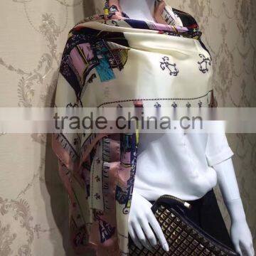 100% Silk 90x90 Printed Silk Scarves Wholesale photo-4