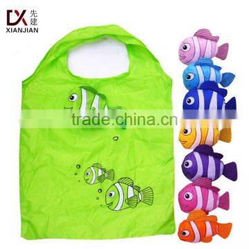 Factory Directly Ugly Fish Folded Shopping Bag | Nylon Carton tropical fish handbags (BZDD003)