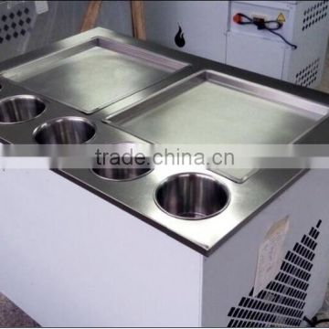 Double pans frying ice cream roll, Single pots machine