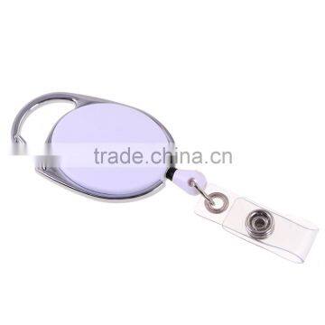 Gifts Retractable Metal Card Badge Holder Steel Recoil Key Ring Belt Clip