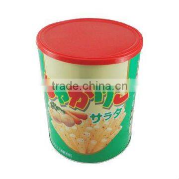 french fries tin can with plastic lid