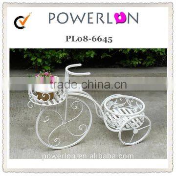 Antique Decor Garden Wrought Iron Bicycle Flower Stand photo-2