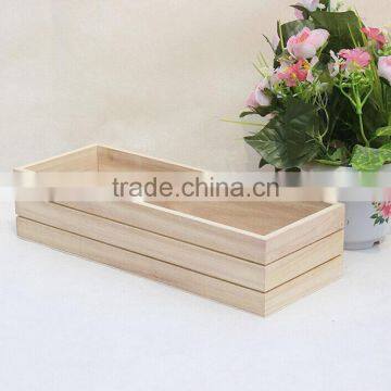 Decorative Handmade Unfinished Small Timber Crate for Plant photo-4