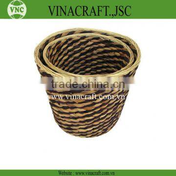 Hot sales wicker trash can in corlor for kitchen