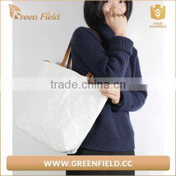 Eco-friendly Plant Washable Kraft Paper Bag Brown Washable Paper Tote Bag photo-2
