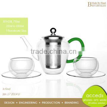 Ti-Borosilicate Lead-Free Handcrafted New Design Glass Teapot photo-5