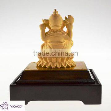 24K Gold Plated Promotion Gift Indian Elephant God Statue photo-2