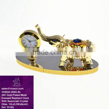 Luxury Unique Gold Plated Crystal Clock for home decor