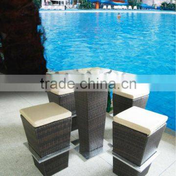 Husen Outdoor Leisure Wicker Rattan Patio Bar Set