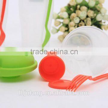 Wholesale BPA-Free Plastic Salad Shaker /plastic Salad Cup With Fork/plastic Salad Shaker on the Go photo-3