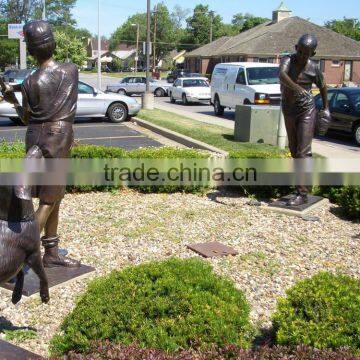 bronze foundry lost casting wax baseball boy statue for home decor