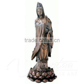 Indoor Fengshui Antique Art Metal Crafts Guanyin Bronze Buddha Statue for Sale photo-4