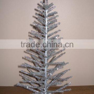 tabletop silver aluminum Christmas tree