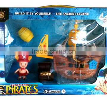 popular cartoon pirate PE latest action figure with 6P EN71