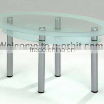 Durable Round Glass Coffee Table, Office Tempered Glass Convenient Table photo-4