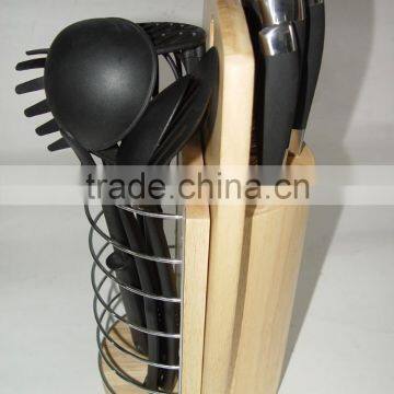 12pcs knife block and kichen tools Set wooden block