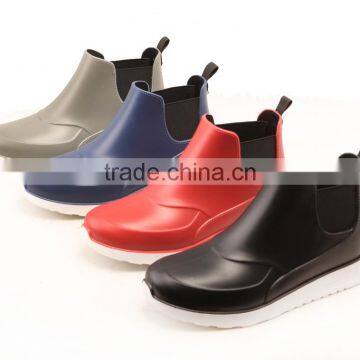 New Design Hotsale Fashion Men Women Unisex Low Cut Ankle Summer Spring PVC Rain Boot Rainshoes Gumboot With Elastic Gore photo-2