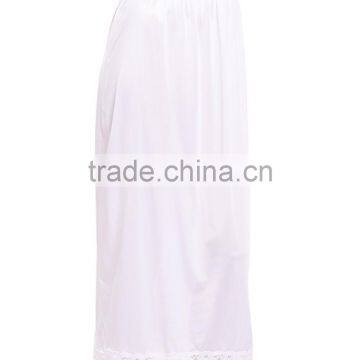Side Slit Lace-Trim Half-Slip Skirt Long photo-6