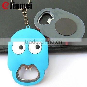 Promotion gifts custom soft PVC rubber branded bottle opener key ring