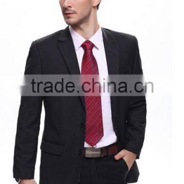 Latest Design Custom Made Black Wool Coat Pant Mens Suit photo-3