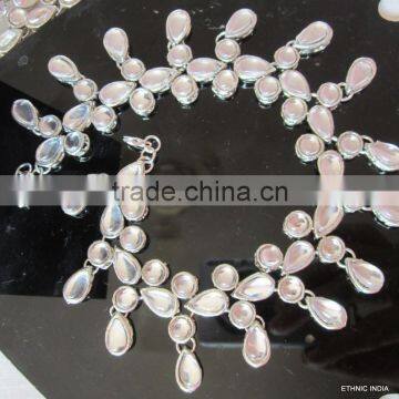 PAYAL Anklets Pair KUNDAN SILVER TONE photo-2