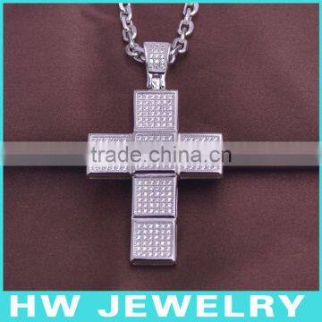 HWMCP1307 micro pave setting jerusalem cross pendant