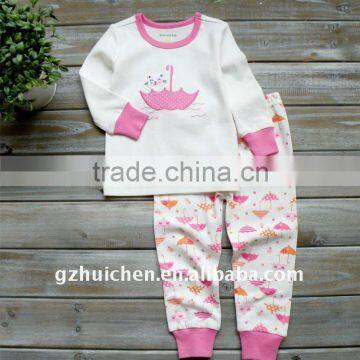 2011 autumn baby clothing set 100% cotton embroider pajama