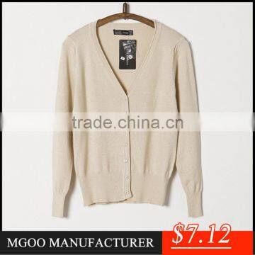 MGOO 2016 New Arrival Wine Red Cashmere Cardigan Plain Cotton Women Sweaters Buttons Up Brand photo-4