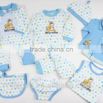 8TB1-109 Blue Plain Knitted Baby Winter Clothing 8 Pcs Set New Born Baby Gift Set With Hanger Package photo-2