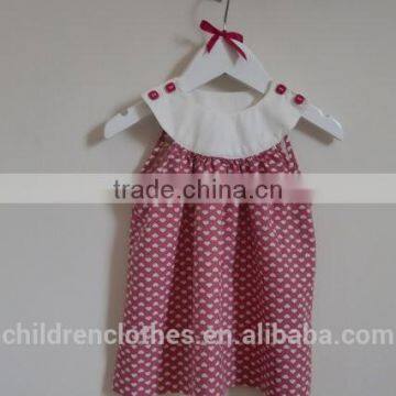 2017hot sale boutique unique tamil girl polka dot red sleeveless dress organic cotton newborn baby clothes