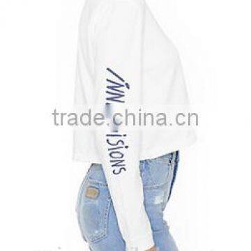Front on The Sleeve Customized Label Long Sleeve Tee for Woman photo-4