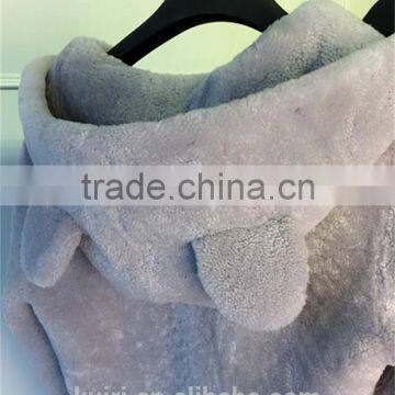 2016 Fashion Lovely Womens Korean Winter Warm Plush Rabbit Ears Hooded Thick Elastic Waist Jacket Ladies Fur Coats photo-6