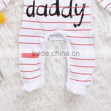 S60688B New Baby Cotton Stripe Romper Newborn Baby Letter Printing Rompers Jumpsuits Clothes Children Long Sleeve photo-2