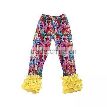 Wholesale Giggle Moon New Pants Design for Girl Fall and Winter Children Girls Cotton Triple Ruffle Cartoon Printing Pants photo-5