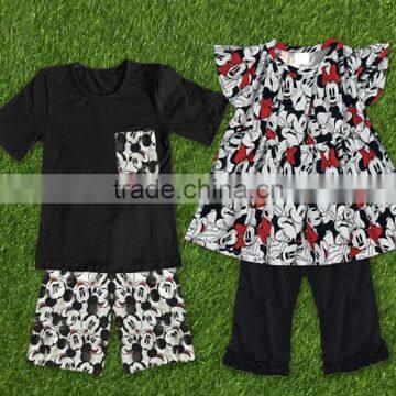 Brother and Sisters Summer Sets With Mickey Printed Children Outfits photo-2