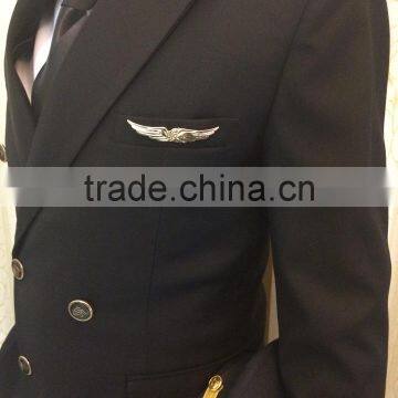 Juqian Good Quality Custom Winter Style Factory Price Green Mens Long Sleeve Airline Pilot Uniform for Captain photo-3