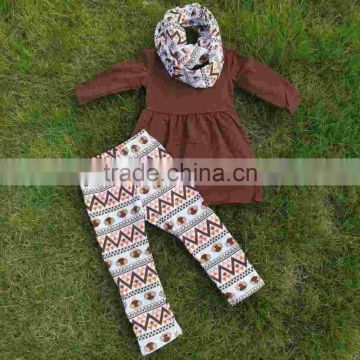 FALL OUTFITS girls 3 pieces sets with scarf girls thanksgiving girls boutique clothes thanksgiving children boutique clothing