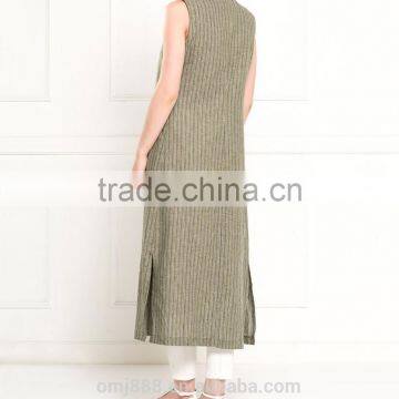 Fashion Ladies Pocket Red Long Vest Pattern photo-4