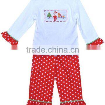 2017 wholesale little girl christmas ornament boutique outfit cute elf applique girls clothing sets