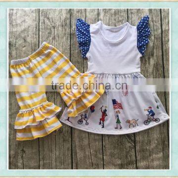 alibaba online wholesale girls fashion summer interlock printed round-neck july 4th baby clothes