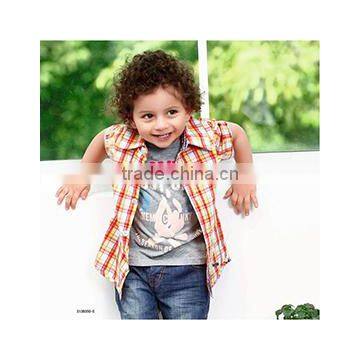 2015 new fashion fake two piece kid's shirt