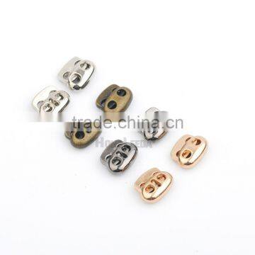 4 Colors Small Oval Metal Alloy Stoppers Toggle Cord Locks Drawstring Lock Two Holes for 3mm Bungee Cord STP-018 photo-5