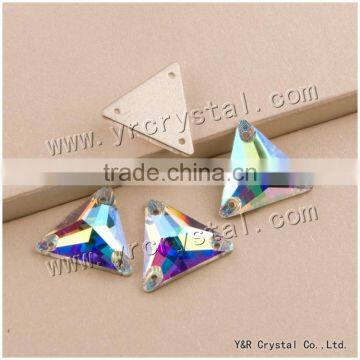 Y3270Crystal AB Stone Sew on Rhinestone Triangle Shape photo-3