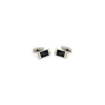 Rectangle Carbon Fiber Mens Cuff Links / Classic Luxury Cufflinks