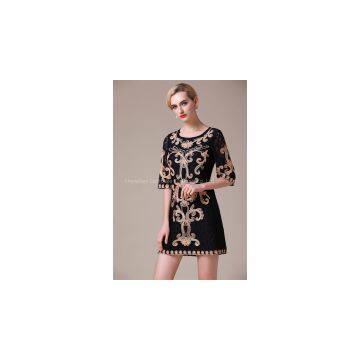 Summer and autumn 2016, new fashion of lace and embroidered dress