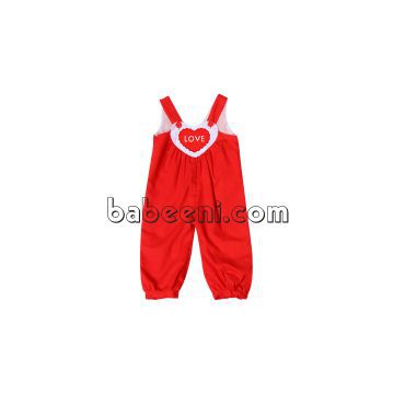 Pretty LOVE appliqued long bubble for little girl - DR 2408