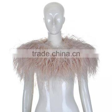 YR594 Lady Real Ostrich Feather Fur Bridal Shawls/Wedding Poncho