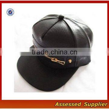 SNB035 Custom Black Leather Snapback Hat Wholesale photo-3