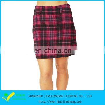 Fashion 100% Polyester Dye Sublimation Printed Plaid Golf Skirts