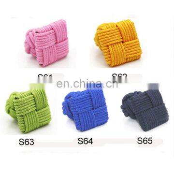 China Supplier Knitting Fabric Cufflinks Square Silk Knot Cuff Link Elastic Rope Cuff photo-6